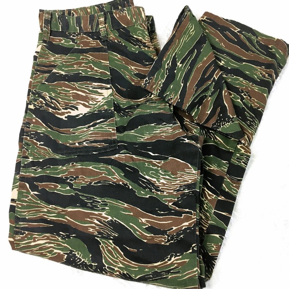 Military Tiger Stripe Camo Pants Gung Ho Waist Vintage